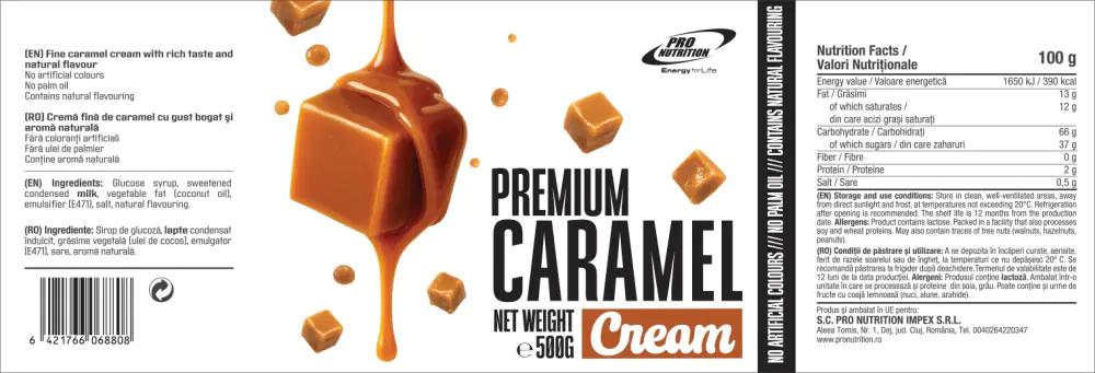 Cremă de Caramel Premium | Fără coloranți artificiali, Fără ulei