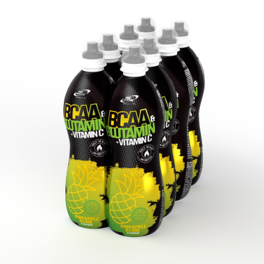 BCAA Glutamin + Vitamin C Pack - Pineapple Lime 8 x 600 ml