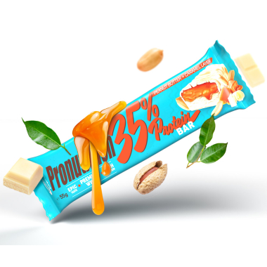 Baton proteic Pronutrition Bar 35% proteine Peanut Butter + Caramel Layer